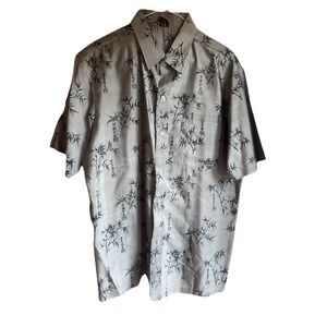 Thai Shirt Silk Vintage Mens Silver 80s Bamboo Asian‎ Thailand Bangkok Medium